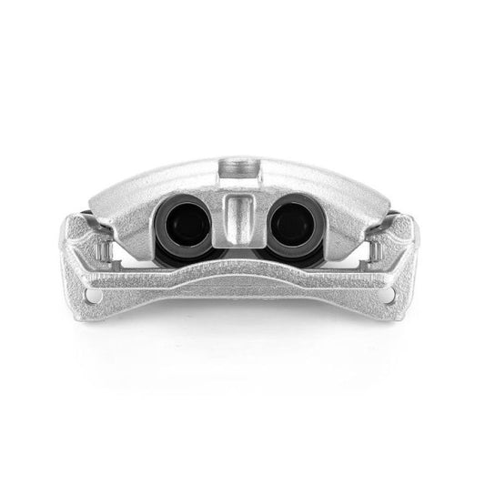 PowerStop rear left OE brake caliper with bracket for Dodge Ram 3500 2009-2010, showing detailed metal components and mounting points.