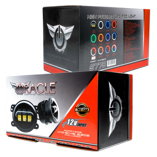 Oracle High Powered LED Fog Lights in green, designed for enhanced visibility and style, featuring durable construction and bright illumination.