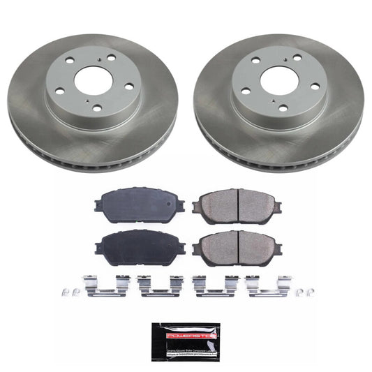 PowerStop front semi-coated brake rotor kit for 2005-2015 Toyota Tacoma, performance brake kit with blank rotors shown.