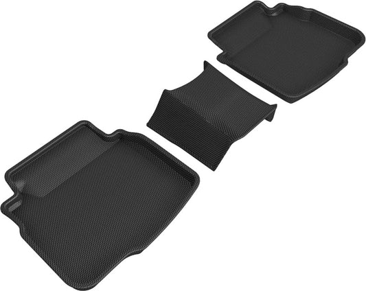 Black 3D MAXpider custom fit rubber floor mat for 2020-2022 Subaru Legacy and Outback second row seats.
