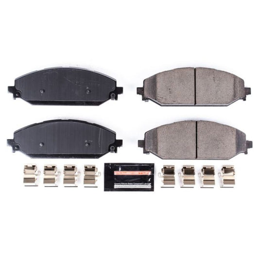 PowerStop Z23 Evolution Sport brake pads for 2019 Ram 1500 front, performance brake pads with hardware installed.