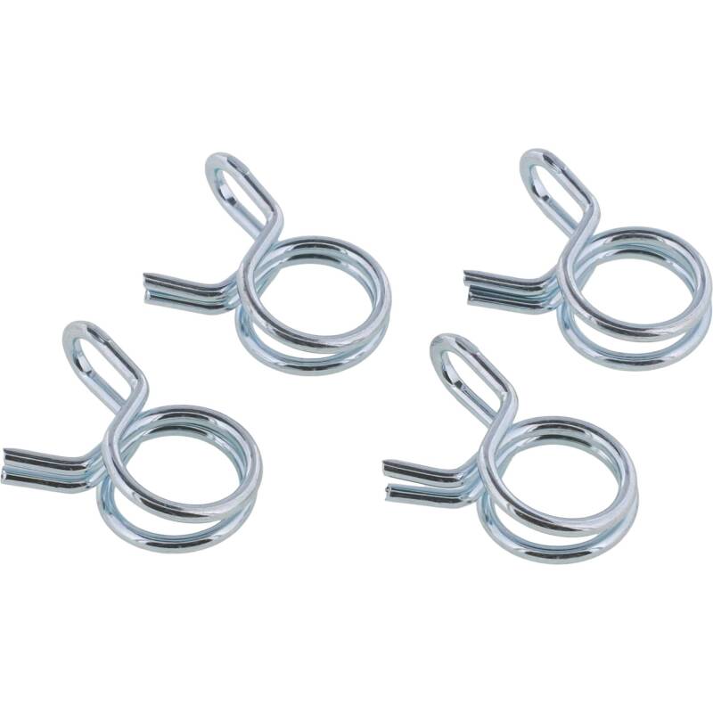 All Balls Racing hose clamps, 4-pack, 10.1mm size, used for securing hoses in automotive or motorcycle applications.