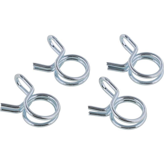 All Balls Racing hose clamps, 4-pack, 10.1mm size, used for securing hoses in automotive or motorcycle applications.