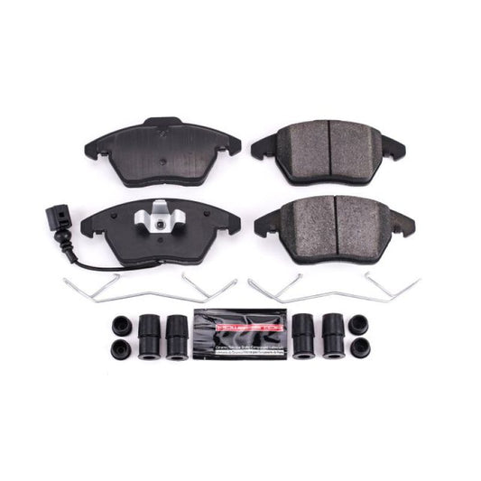 PowerStop Z23 Evolution Sport brake pads for Audi A3 front, performance brake pads with hardware included.