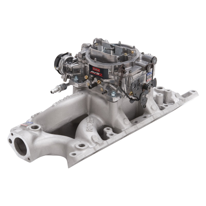 Edelbrock Performer RPM Air-Gap intake manifold and carb kit for Small Block Ford 289-302, natural finish, automotive engine parts