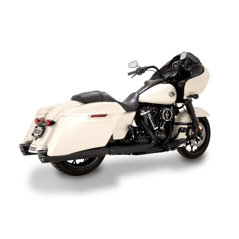 Vance & Hines HD M8 Touring Razorback 450 slip-on exhaust in wrinkle black for powersports motorcycles, with a sleek, polished finish.