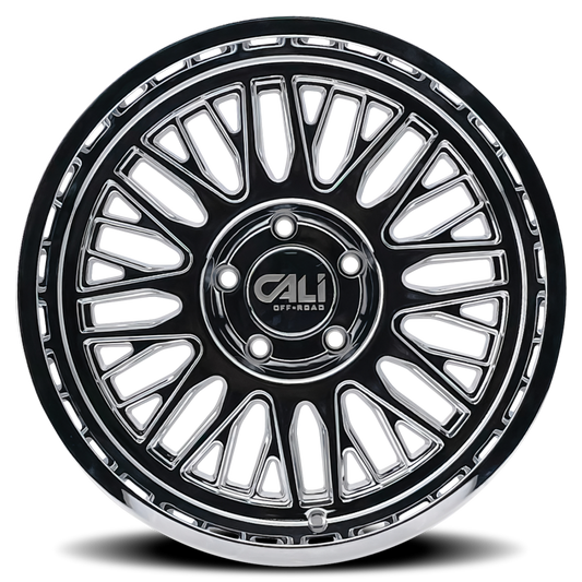 Cali Off-Road Vertex chrome cast wheel with 22x12 size, 6x139.7 bolt pattern, -44mm offset, 106mm hub for off-road vehicles