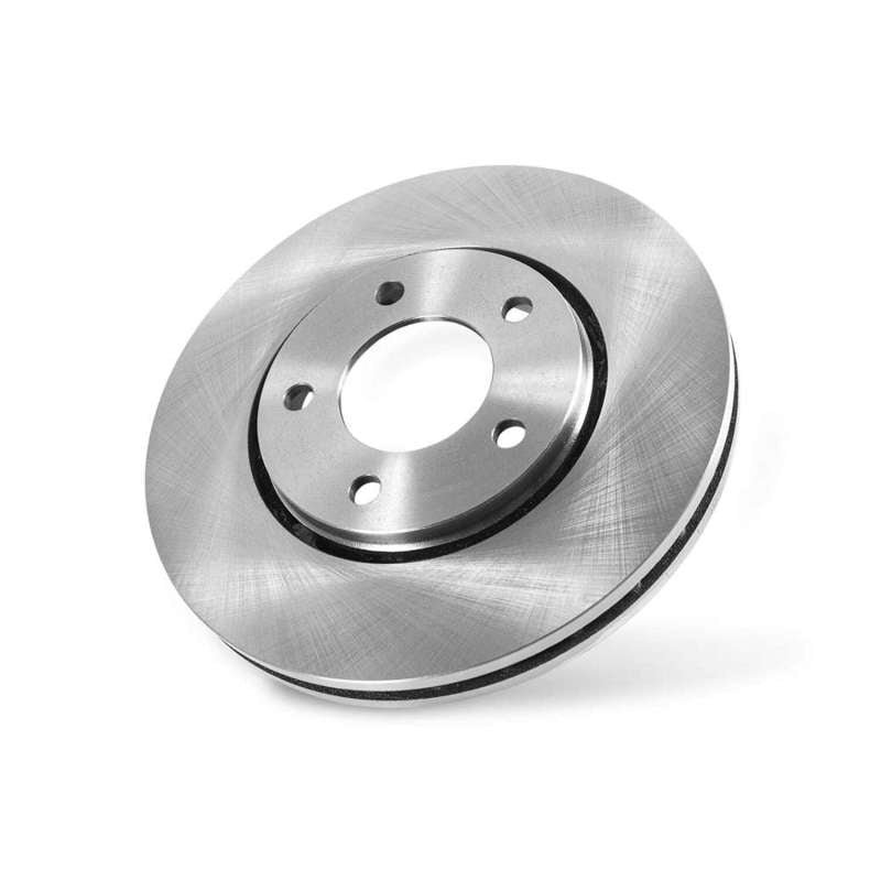 PowerStop rear brake rotor for BMW Z4 (2003-2005), OE-style auto specialty brake rotor with ventilated design and metal finish.