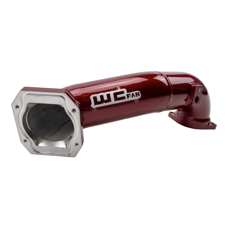 Wehrli Duramax LML intercooler pipe kit in candy red, passenger side 3.5-inch intercooler pipe for diesel truck performance.