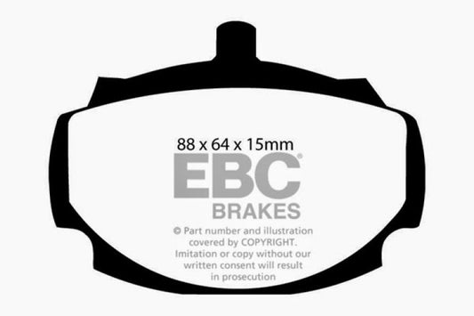 EBC Greenstuff front brake pads for MG MGB 1.8, high-performance brake pads with green friction material for improved stopping power.