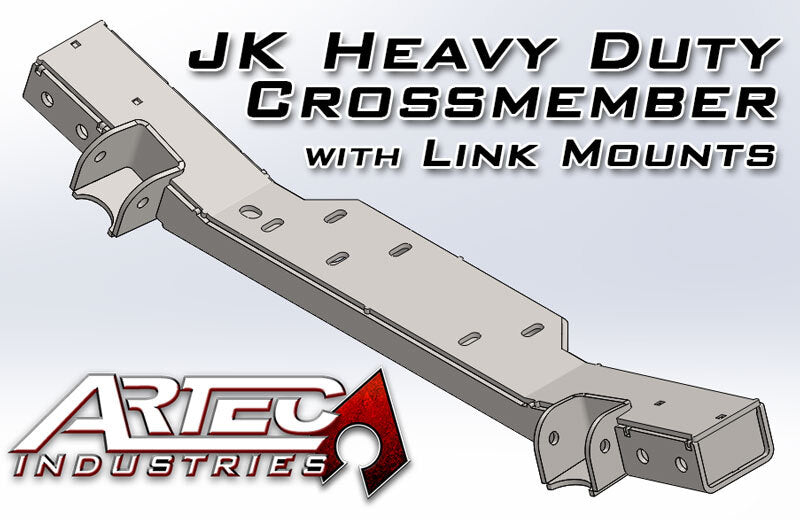 Artec Industries heavy-duty Jeep Wrangler JK crossmember with link mounts, designed for 2012-2017 off-road vehicle upgrades