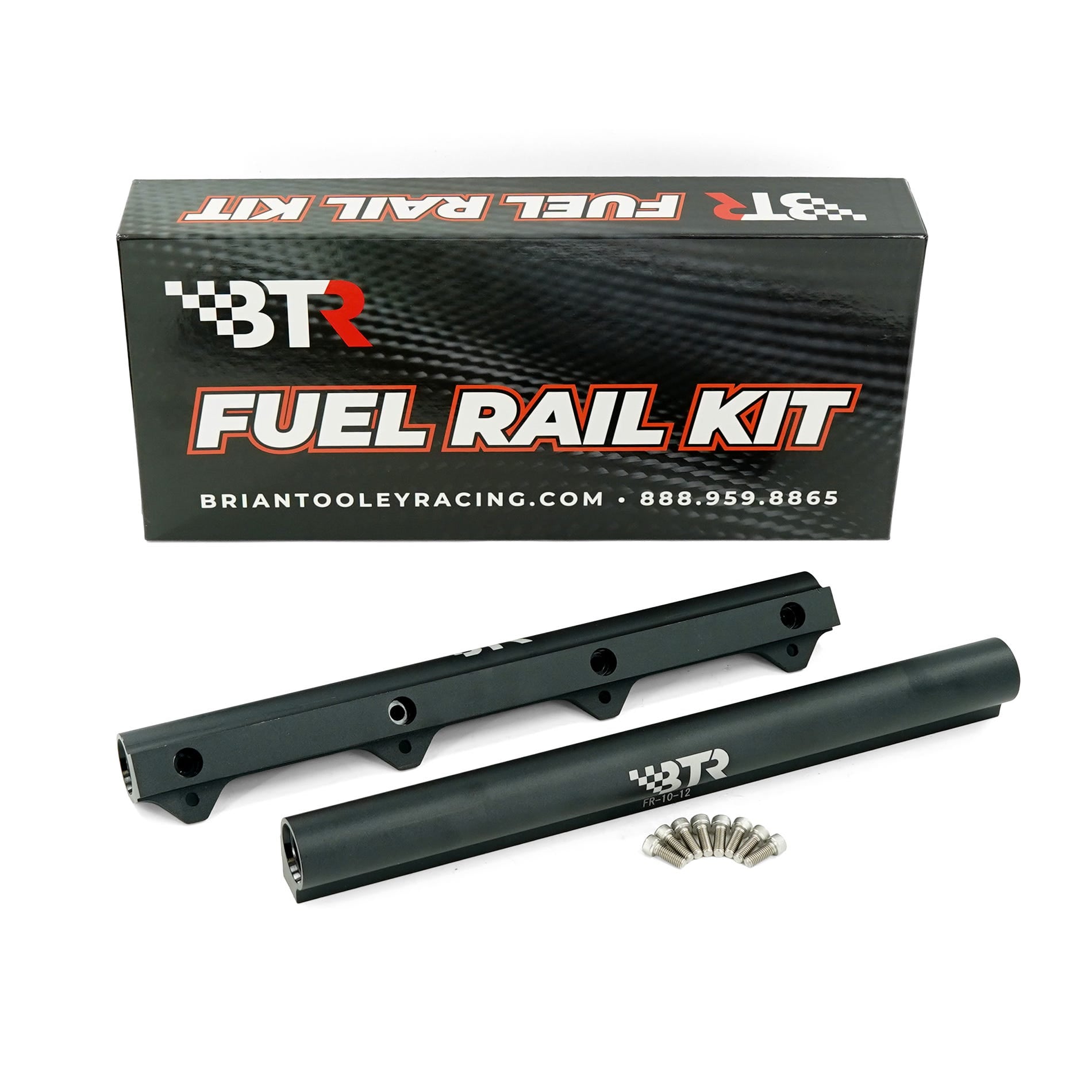 BTR Fuel Rail Kit for Single Injector HEMI Trinity Intake Manifolds, includes fuel rails and mounting hardware for performance upgrades.