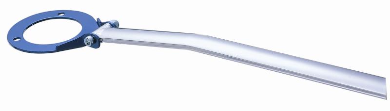 Cusco OS front strut bar installed on a Scion FR-S, Subaru BRZ, or Toyota 86, showcasing the vehicle's suspension upgrade.
