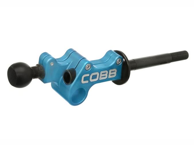 COBB adjustable 5-speed shifter for Subaru WRX 2008-2011, Legacy GT 2005-2009, and Outback XT, featuring a sleek metal design.