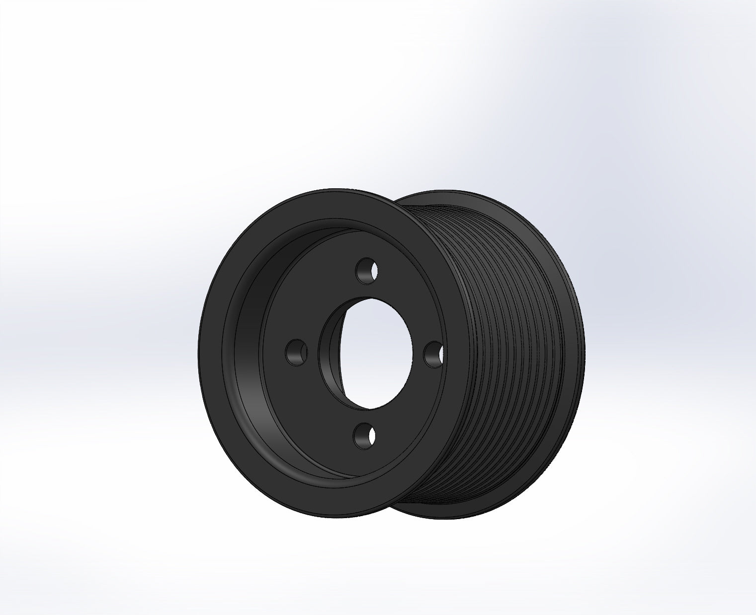 2.60" 12 Rib ZPE GripTec® 2pc Magnuson Heartbeat TVS L3 Black Pulley Only