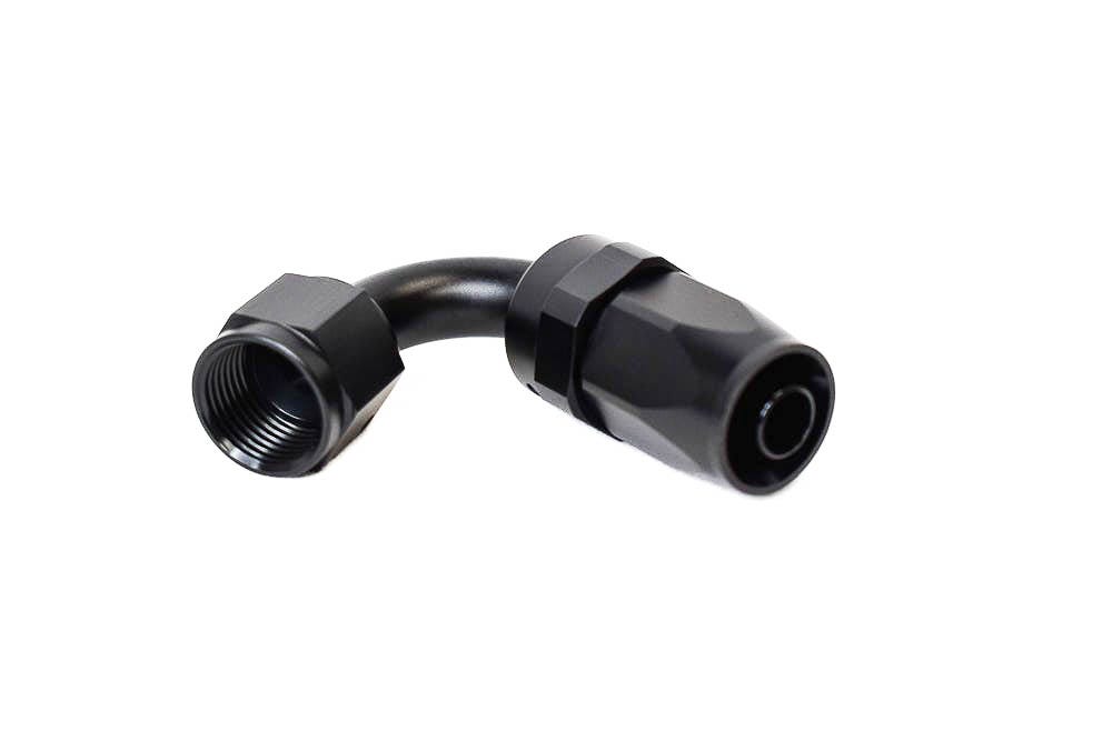 BTR AN FITTINGS - 120° - 8AN HOSE END - BLACK - HF-120-08