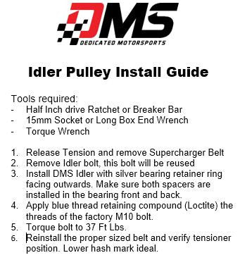 DMS 76mm LSA LS9 Supercharger Idler Pulley