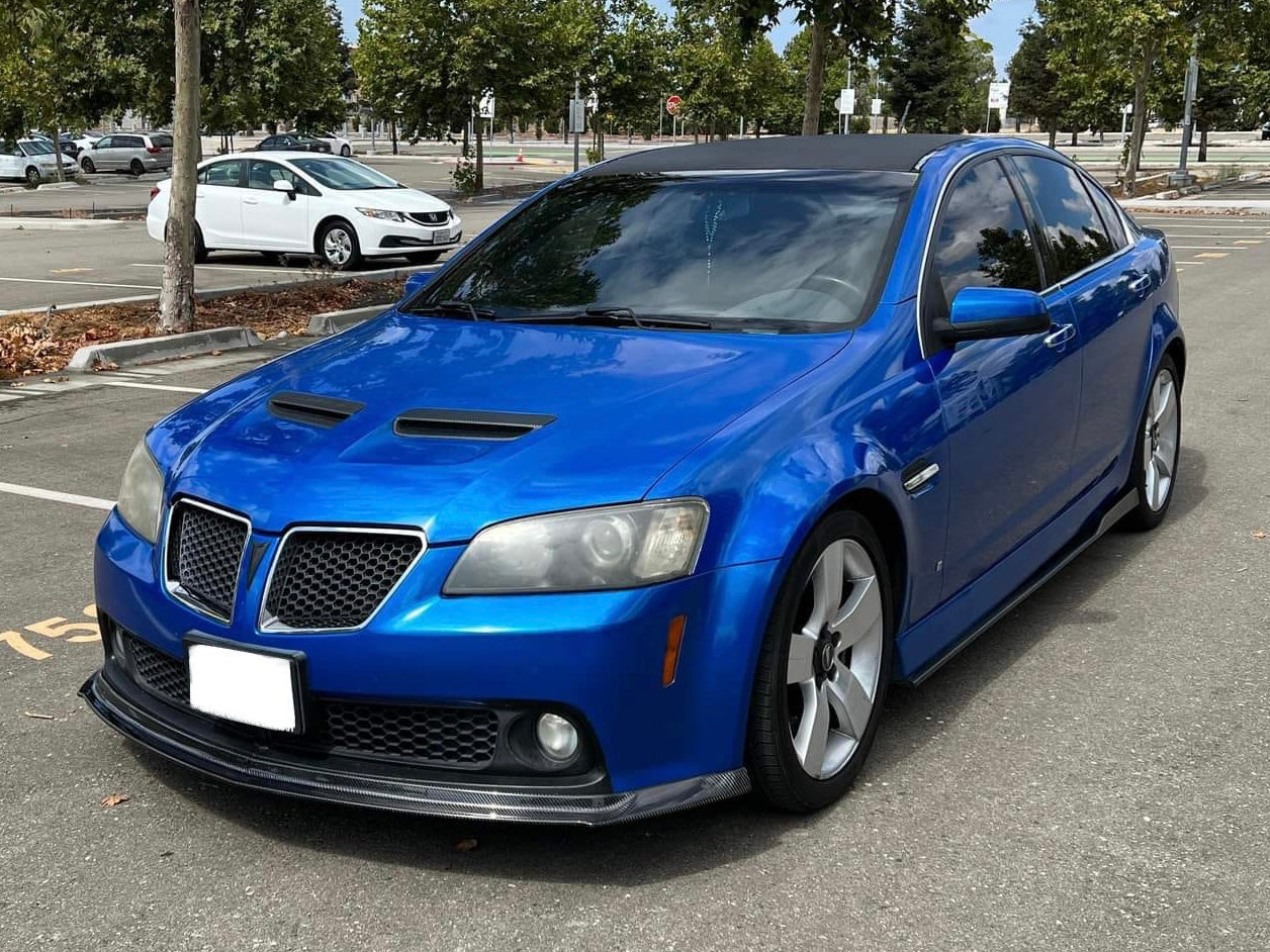 2008-09 PONTIAC G8 CARBON FIBER FRONT SPLITTER & SIDE SKIRTS GROUND EFFECTS