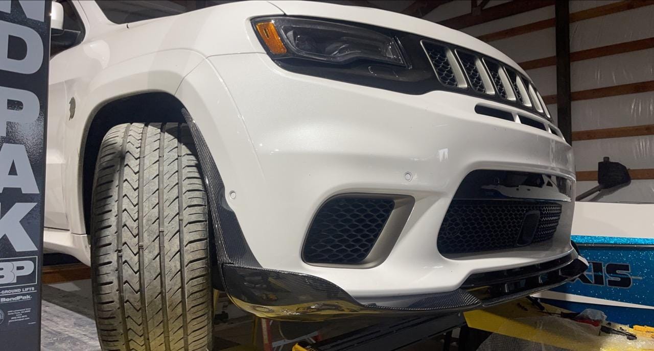 2017-2021 Jeep SRT8 Trackhawk 3 Piece CARBON FIBER Front Splitter Lip Ground Effects