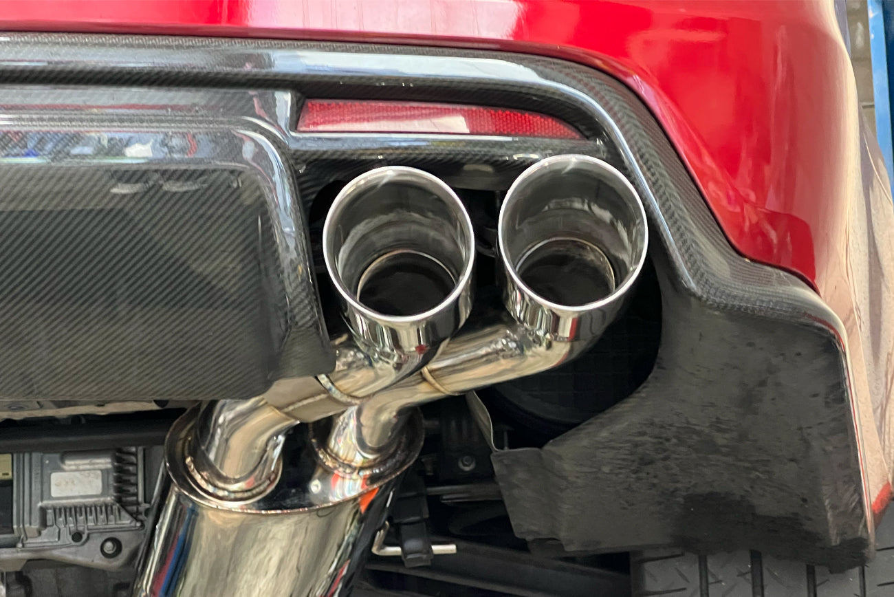 2016+ Cadillac CTS-V V3 Sedan | NPP Valved Axle Back Quad BLACK Tips Exhaust