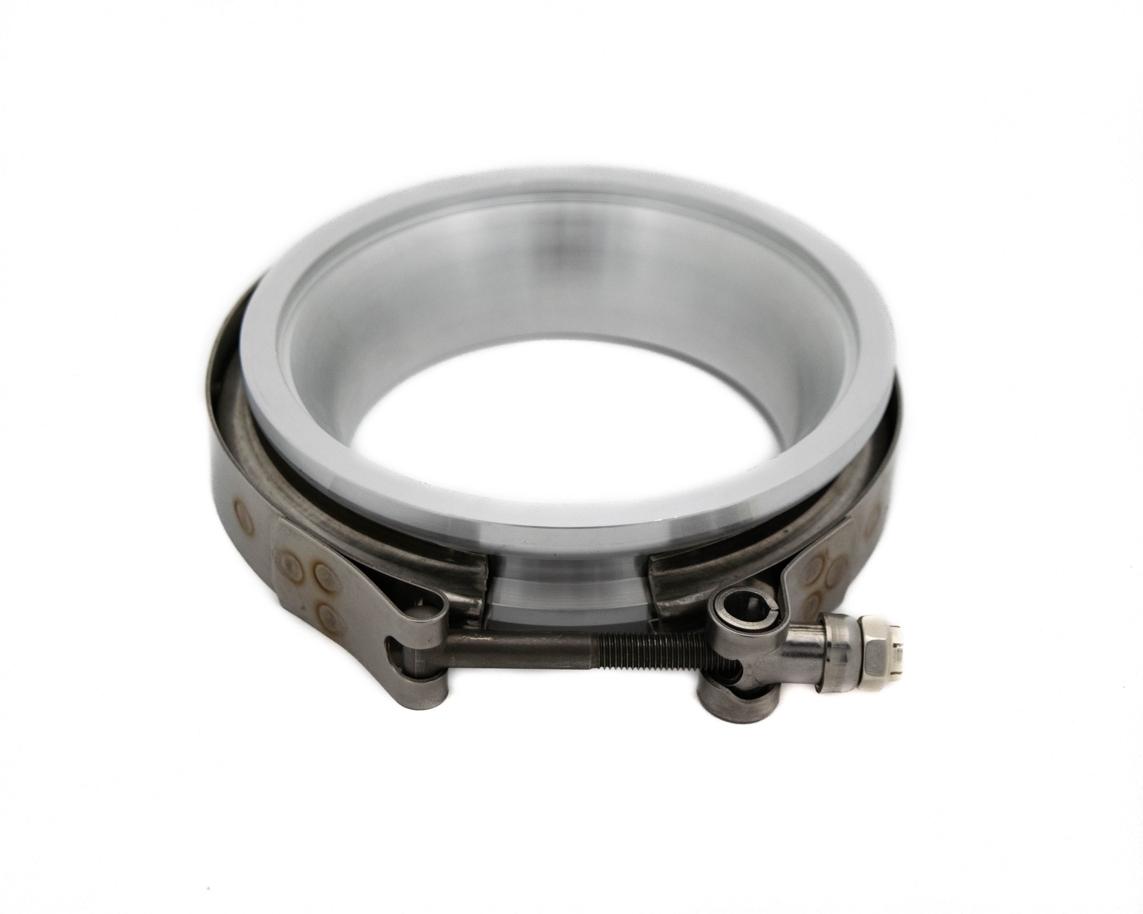 BTR 3.5" TO 4" ALUMINUM COMPRESSOR OUTLET FLANGE - WITH CLAMP - BTR64042