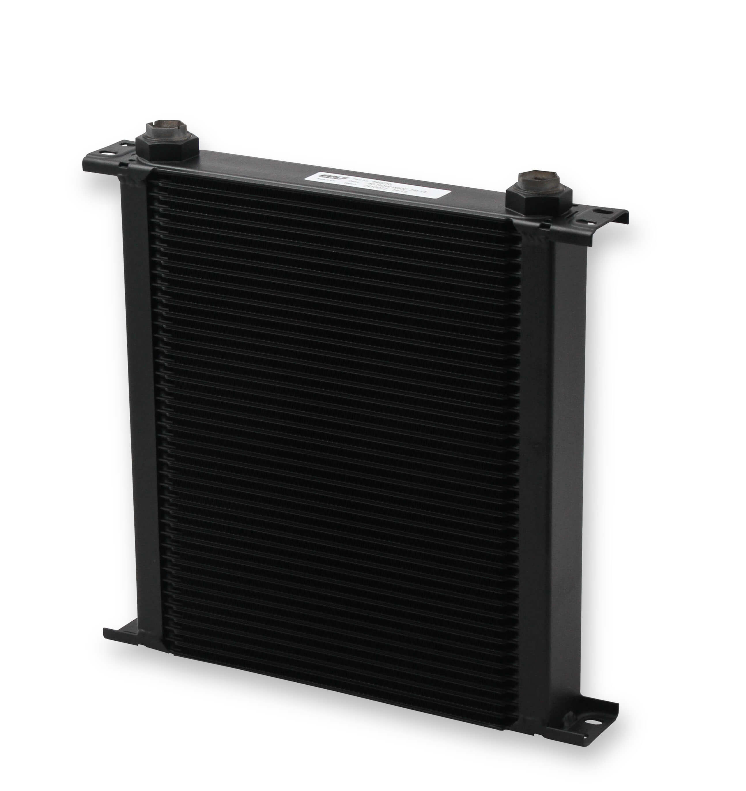 Black EARLS UltraPro 40-row wide oil cooler for cooling applications, featuring durable construction and high-performance design.