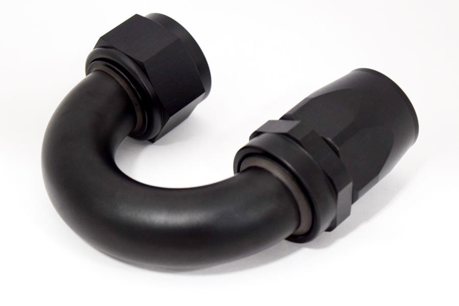 BTR AN FITTINGS - 180° -16AN HOSE END - BLACK - HF-180-016