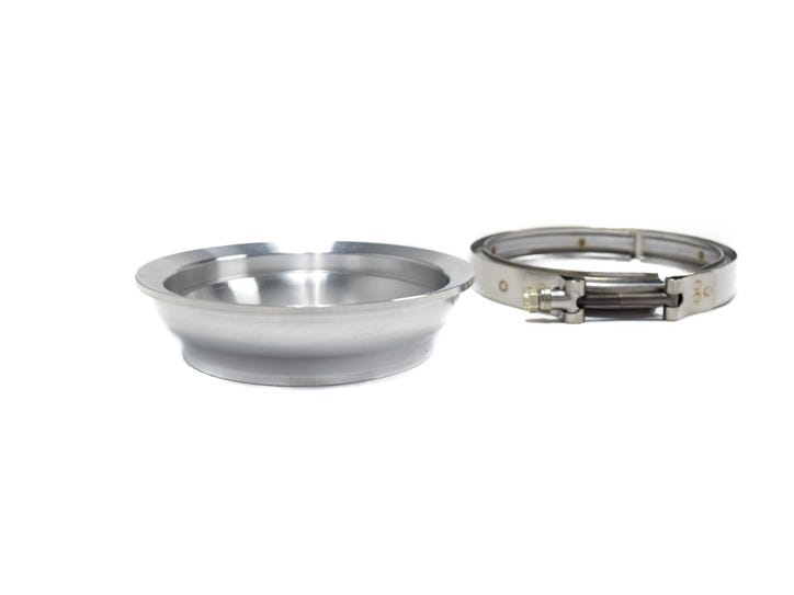 BTR 5" to 4" ALUMINUM REDUCER DOWNPIPE FLANGE - T6 - S400 - WITH CLAMP - BTR94646