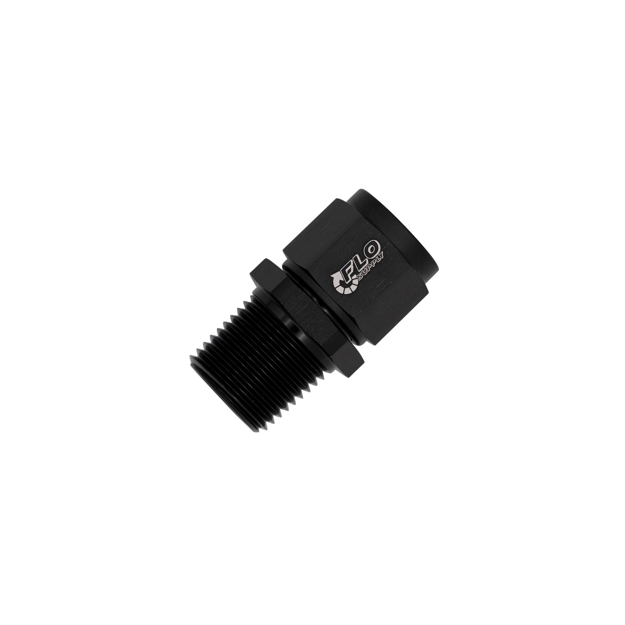 Flo Supply Straight Swivel Fitting - 3/8" NPT x 8AN (Male/Female)
