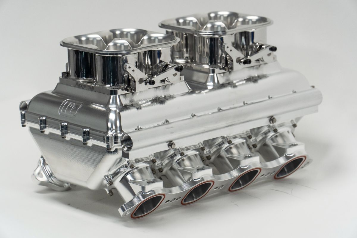 CANTED VALVE HEAD LME RACING  DUAL 4500 OR 8500 FLANGE 1000+ HP NA BILLET INTAKE