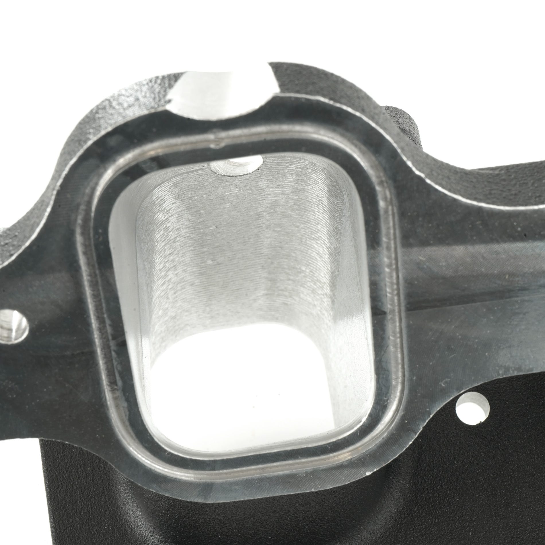 Black BTR Trinity Intake Manifold for Ford Godzilla with CNC runners, designed for high-performance engine tuning.
