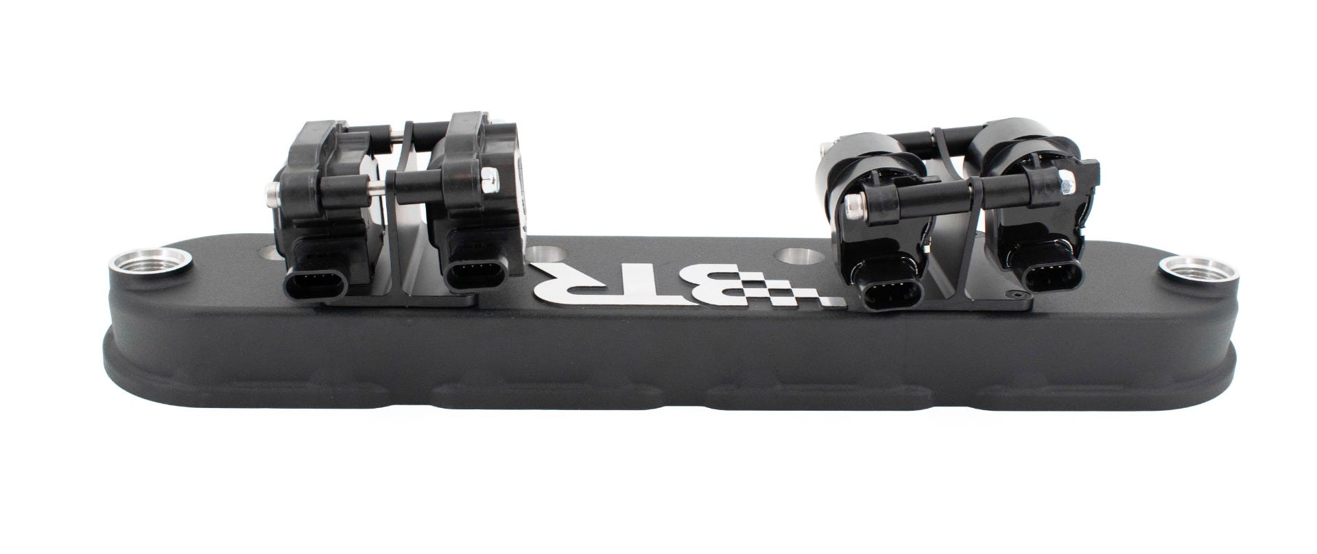BTR DIE CAST VALVE COVER SET - BLACK WITH COIL MOUNTS - VCA-02-BLK-CM