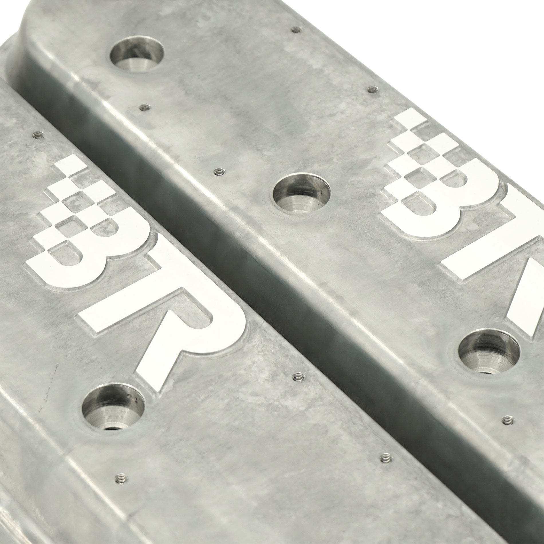 BTR DIE CAST VALVE COVER SET - NATURAL FINISH - WITH COIL MOUNTS - VCA-02-NAT-CM