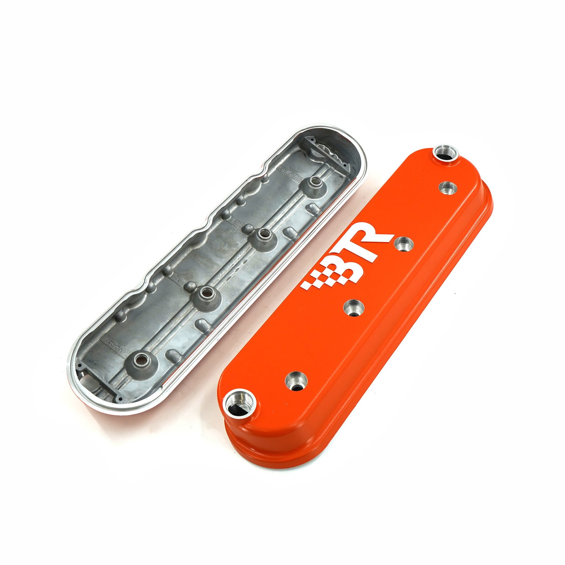 BTR DIE CAST VALVE COVER SET - ORANGE WITHOUT COIL MOUNTS - VCA-02-ORG