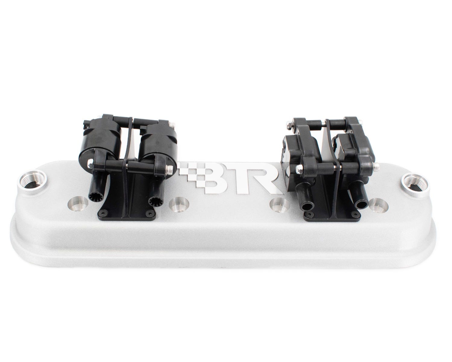 BTR DIE CAST VALVE COVER SET - SILVER WITH COIL MOUNTS - VCA-02-SLVR-CM