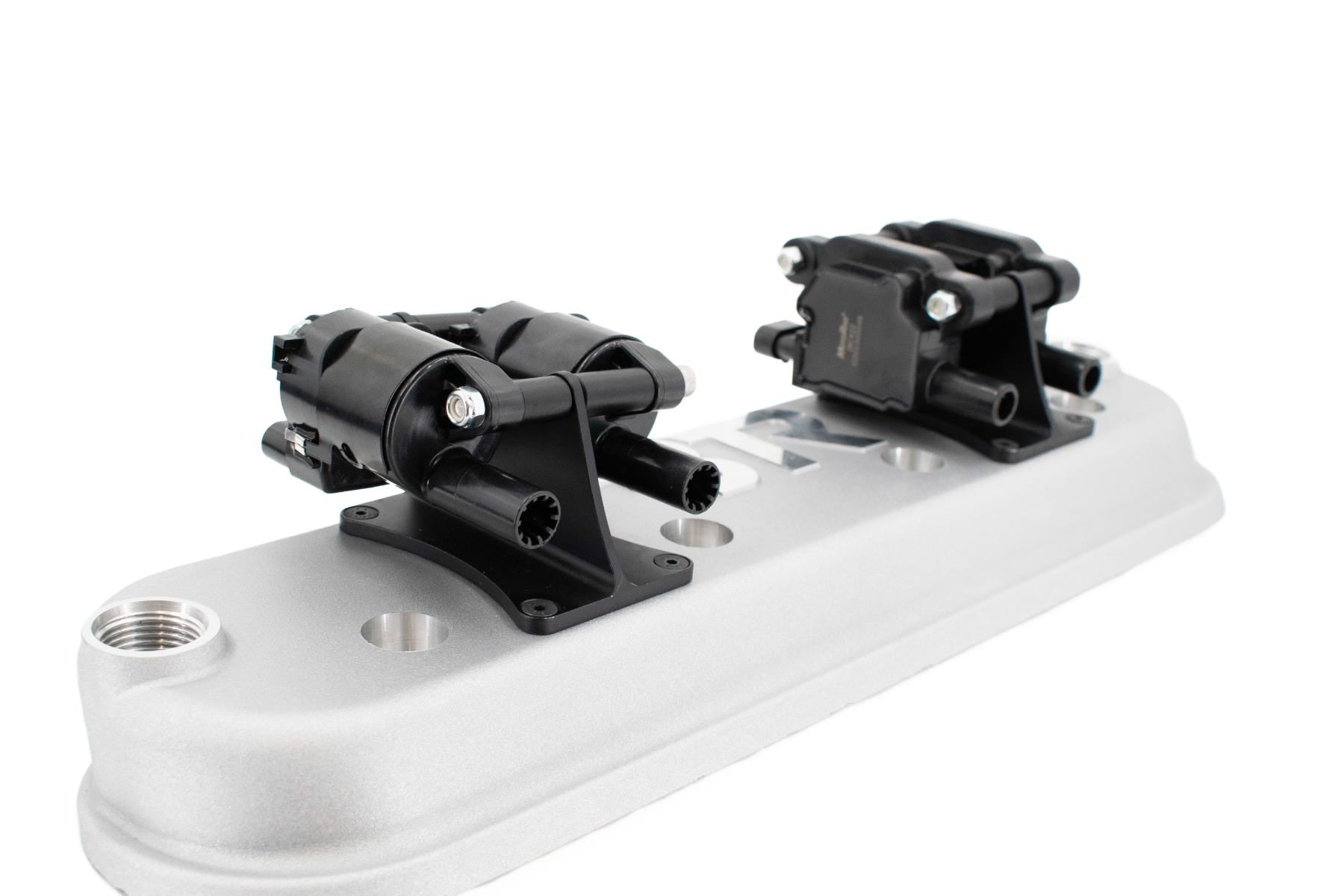 BTR DIE CAST VALVE COVER SET - SILVER WITH COIL MOUNTS - VCA-02-SLVR-CM