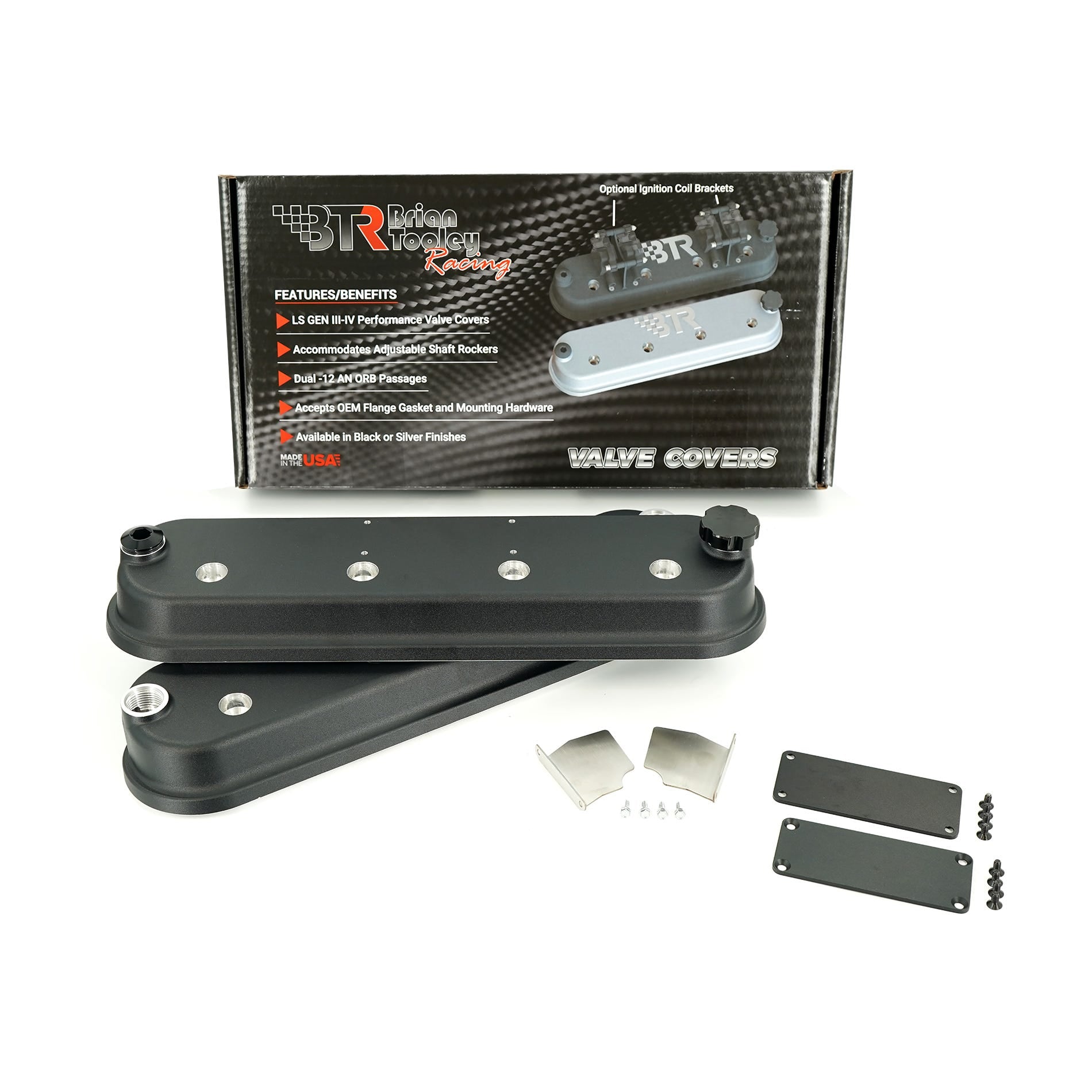 BTR DIE CAST VANITY VALVE COVER SET - BLACK - VCA-03-BLK-VP