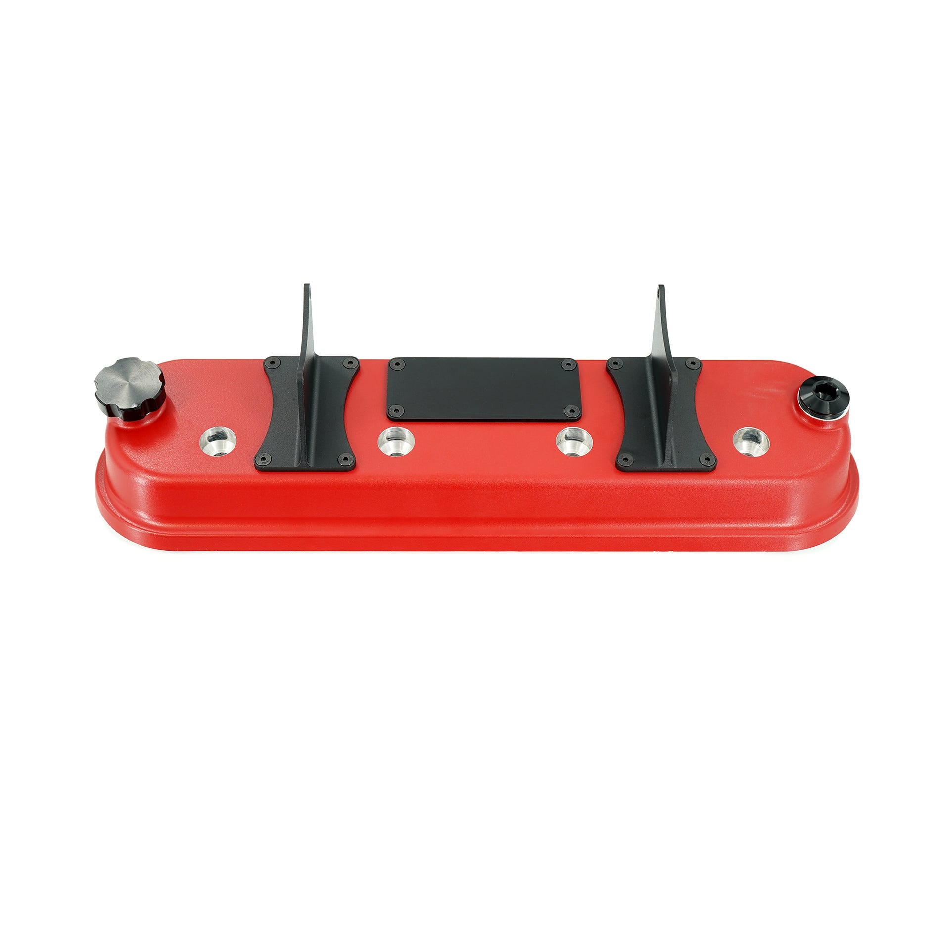BTR DIE CAST VANITY VALVE COVER SET - RED WITH COIL MOUNTS - VCA-03-RED-CM-VP