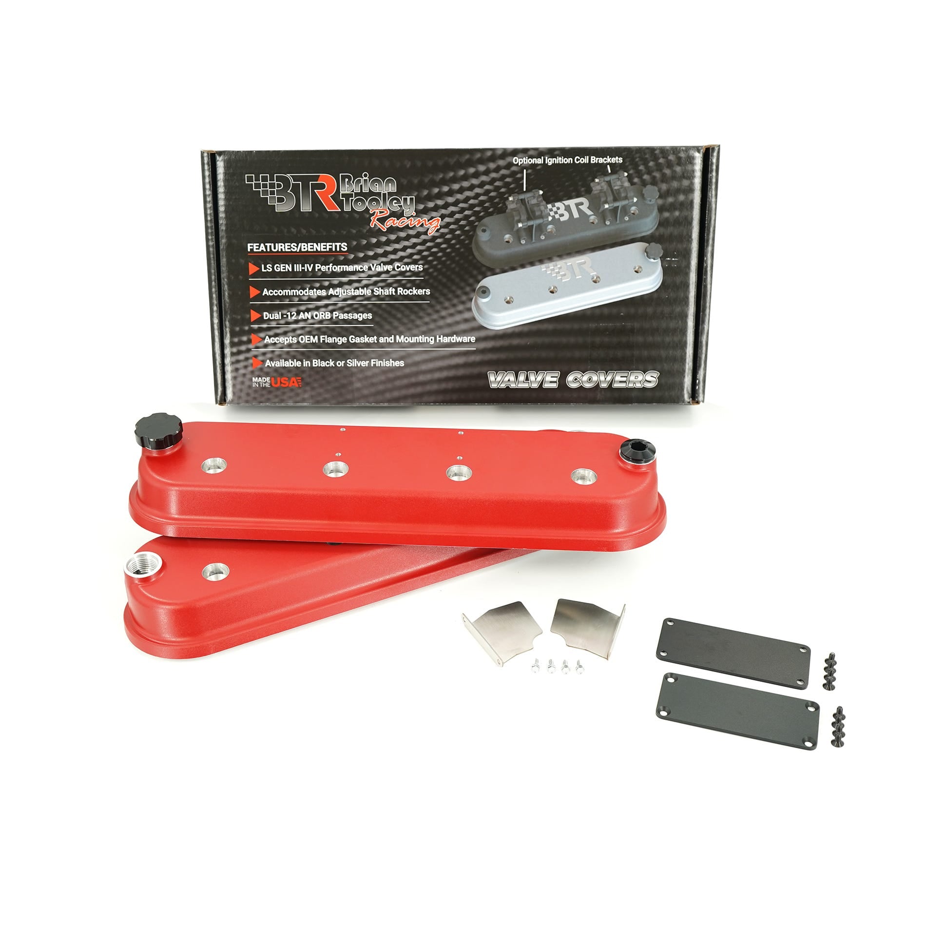 BTR DIE CAST VANITY VALVE COVER SET - RED - VCA-03-RED-VP