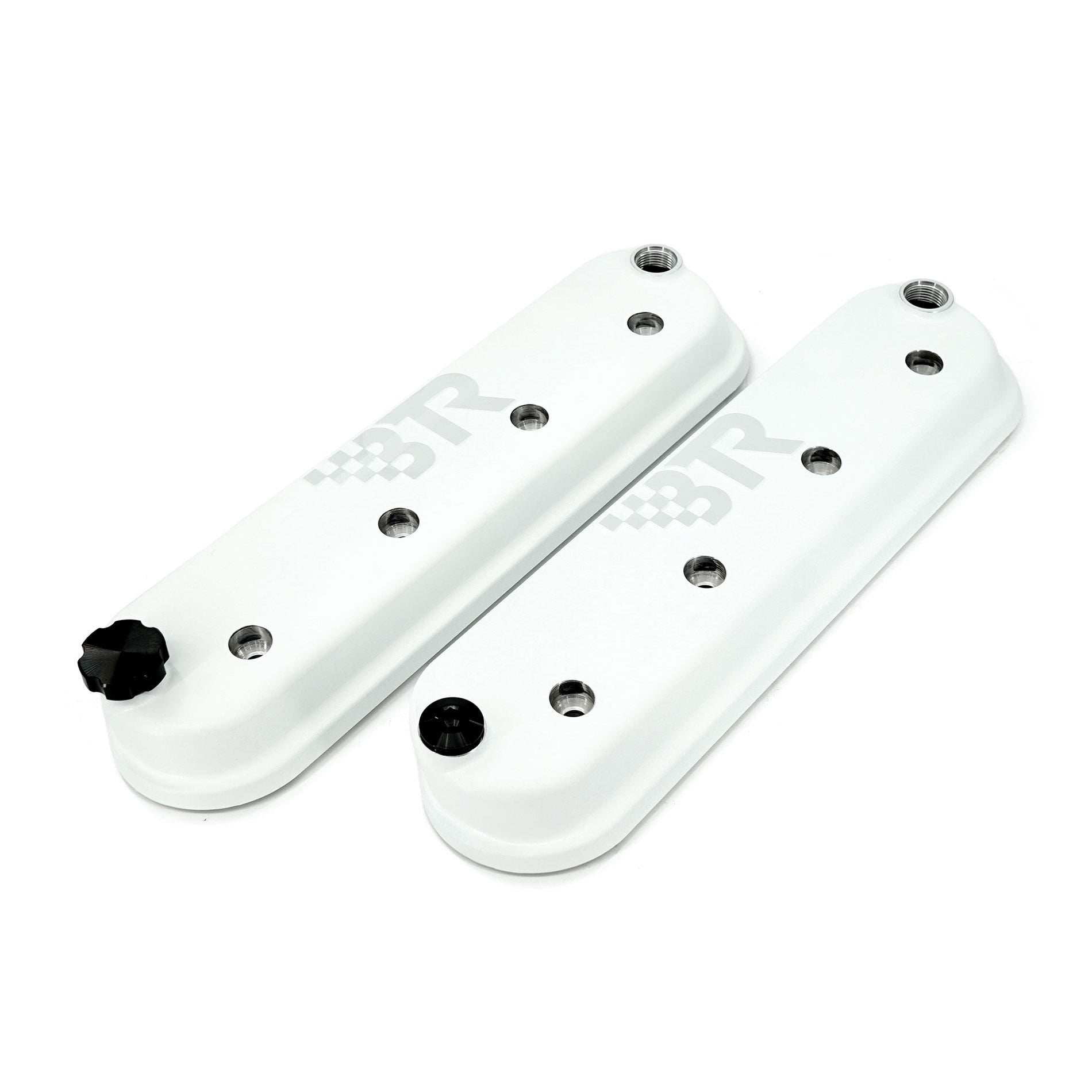 BTR DIE CAST VALVE COVER SET - WHITE WITHOUT COIL MOUNTS - VCA-02-WHT