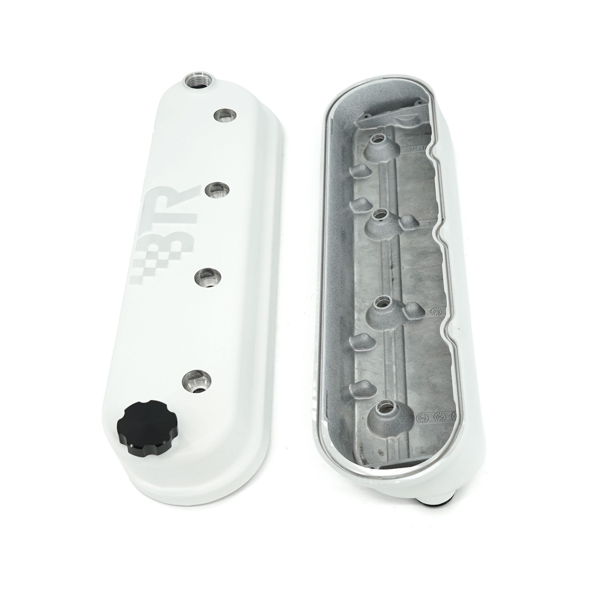BTR DIE CAST VALVE COVER SET - WHITE WITHOUT COIL MOUNTS - VCA-02-WHT