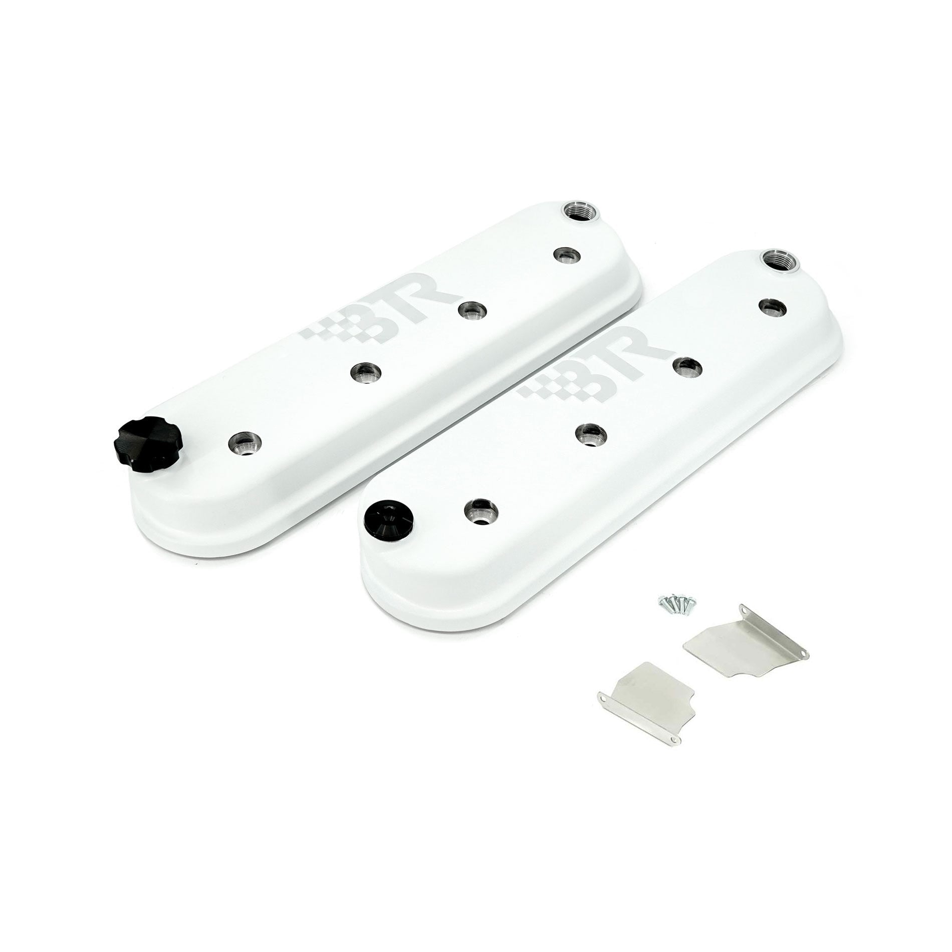 BTR DIE CAST VALVE COVER SET - WHITE WITHOUT COIL MOUNTS - VCA-02-WHT