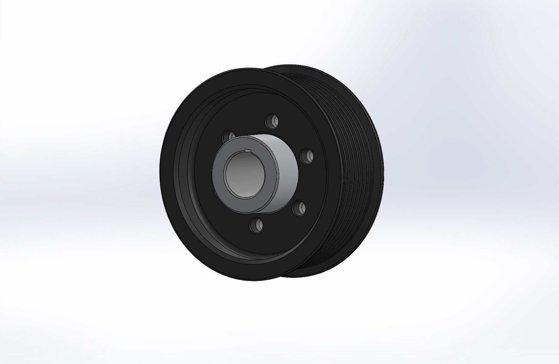 2.85" 8 Rib ZPE GripTec® 2pc Vortech YSi/JT/V3 L3 Black Pulley & Hub Kit