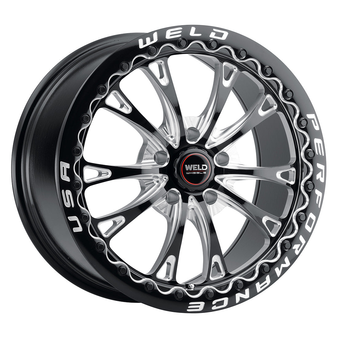 18x10 Belmont Beadlock 5x112 ET40 BS7.1 Gloss BLK MIL DIA 78.1