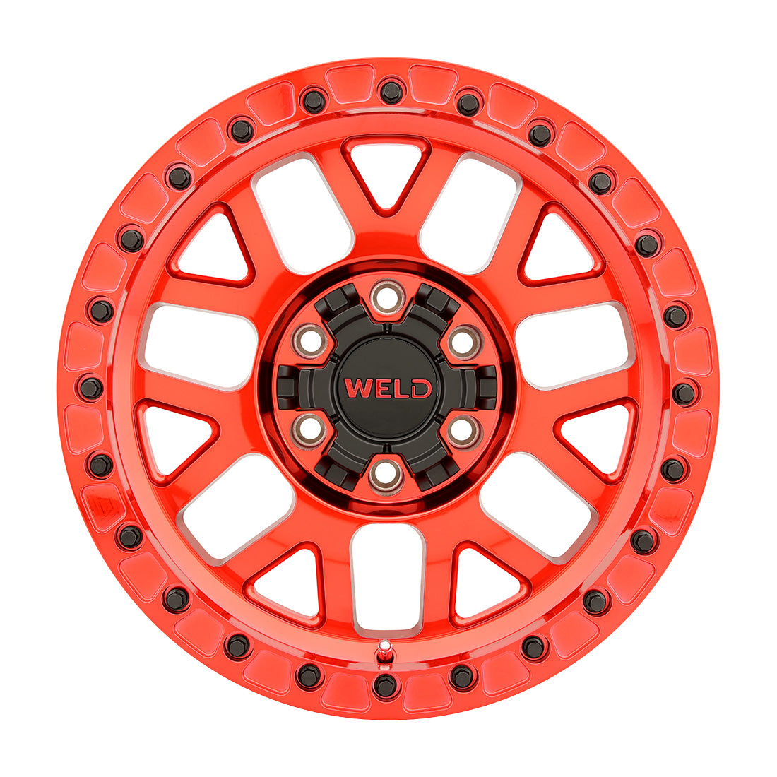 17x9 Cinch Bead Lock 6x135 6x139.7 ET-12 BS4.50 Candy RED / RED Ring 106.1