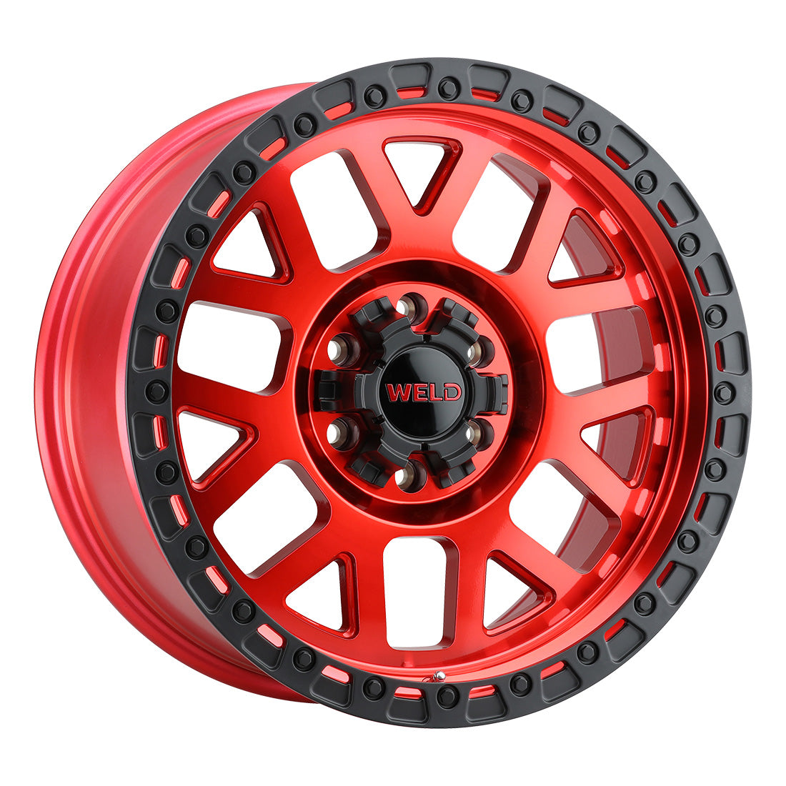 20x10 Cinch 6x135 6x139.7 ET-18 BS4.75 Candy RED / Satin BLK Ring 106.1