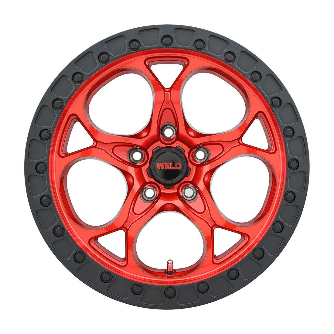 17x9 Ledge5 5x127  ET-12 BS4.50 Candy Red / Gloss BLK Ring 71.5
