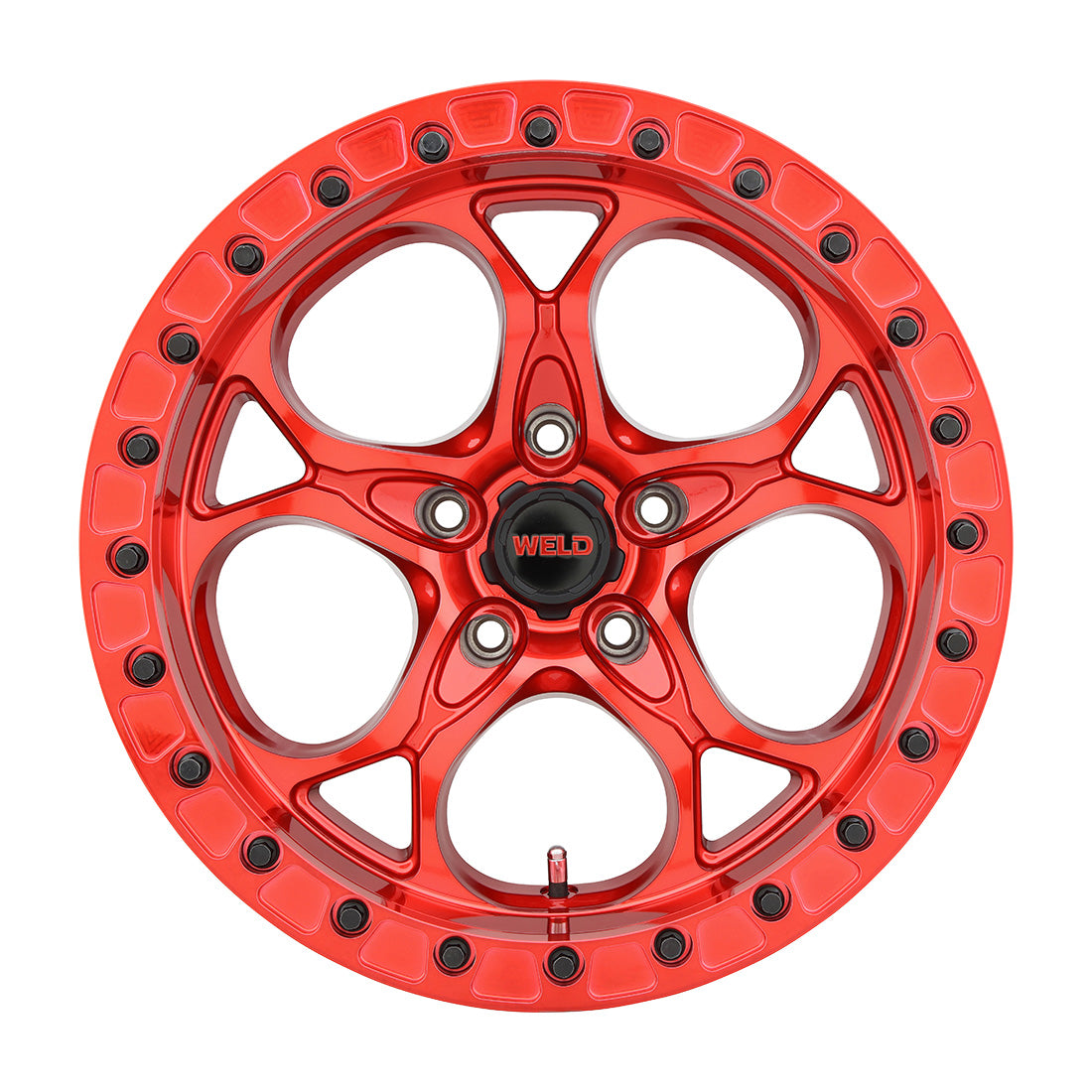 17x9 Ledge Bead Lock 5x127  ET-35 BS3.625 Candy Red / Red Ring 71.5