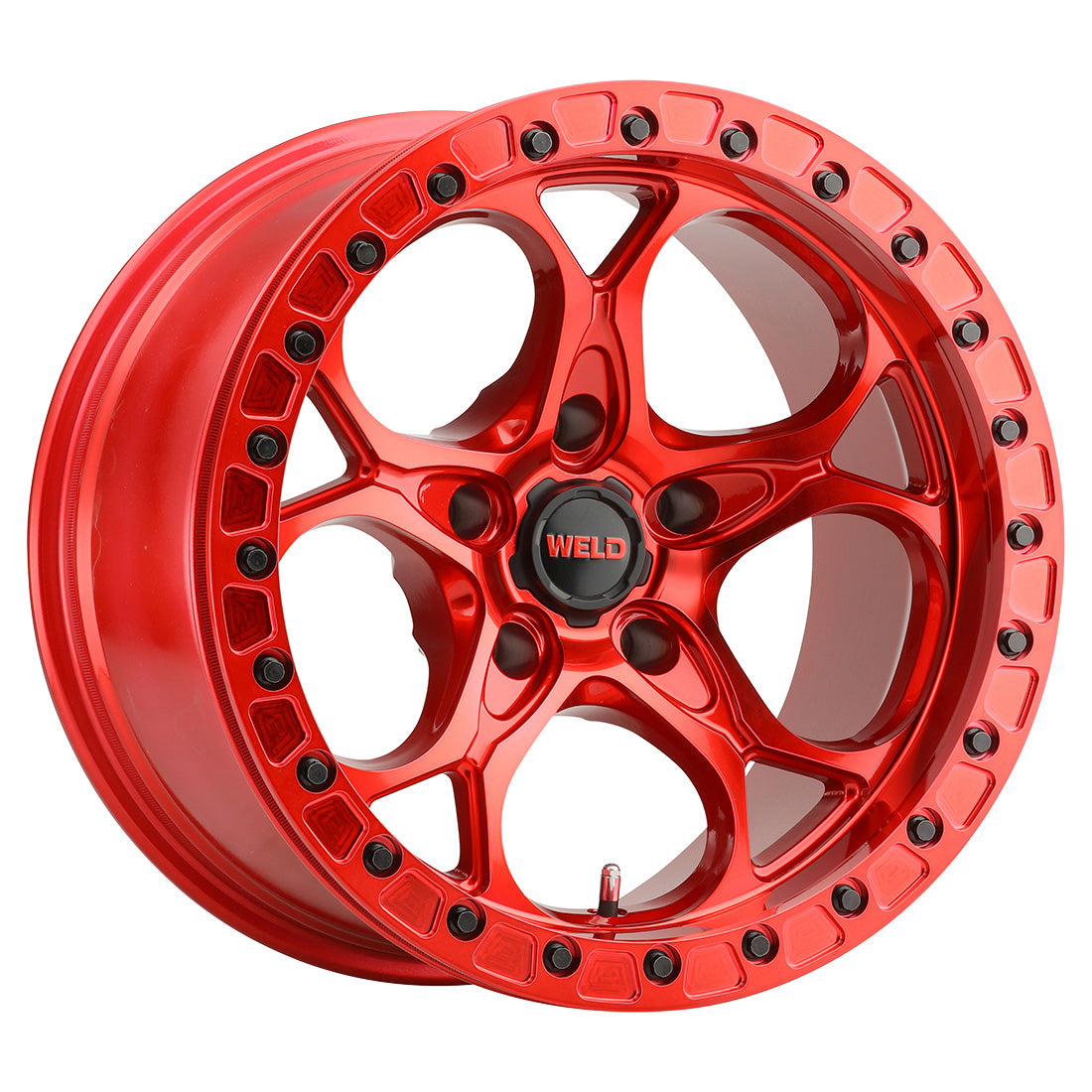 17x10 Ledge Bead Lock 5x127  ET-25 BS4.50 Candy Red / Red Ring 71.5