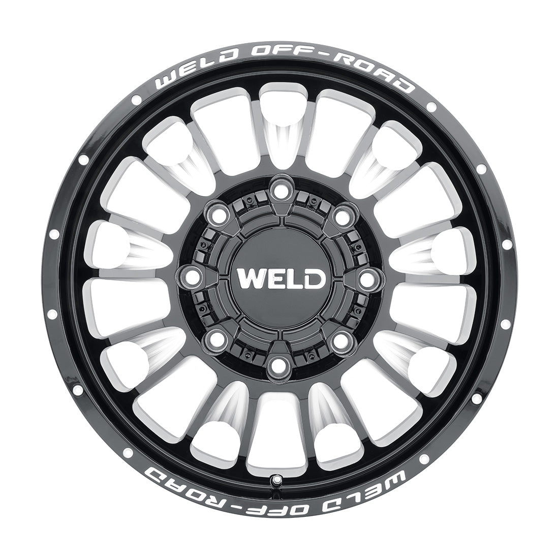 20x8.25 Scorch Front 8x165.1  ET108 BS8.90 Gloss BLK MIL 121.6
